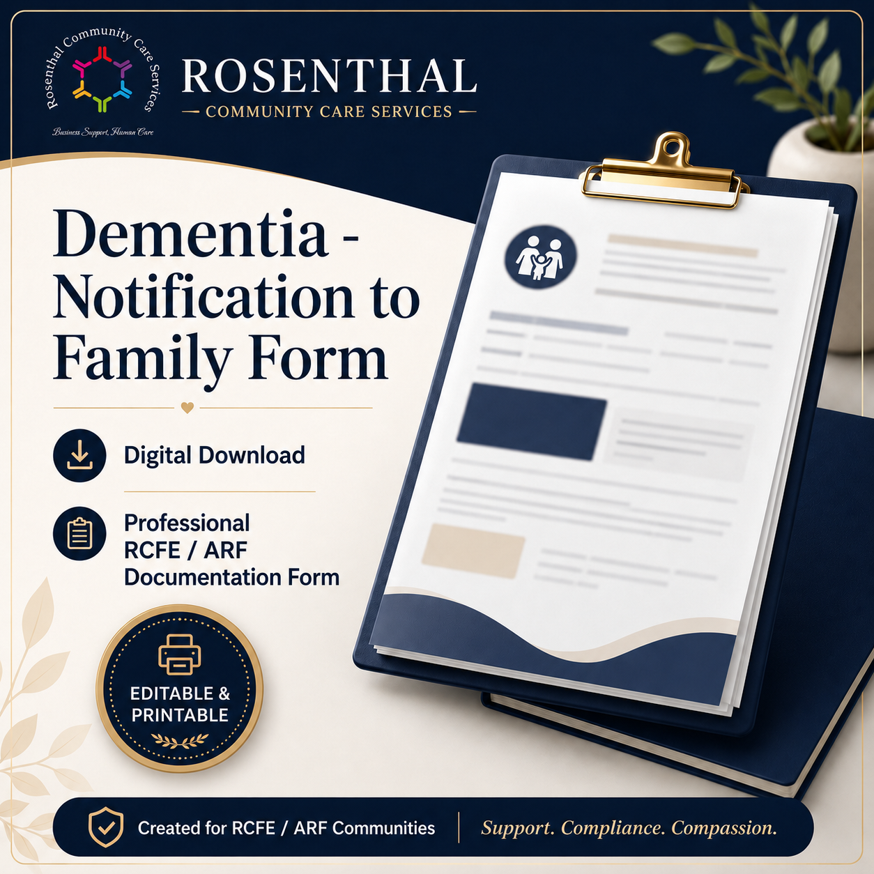 Demencia - Formulario de notificación a la familia
